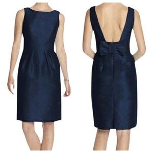 Alfred Sung Midnight Back Bow Bridesmaid Dress